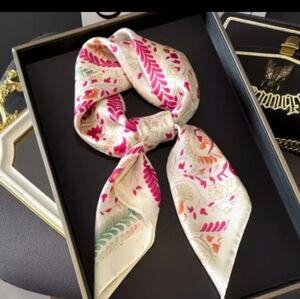 Silk Feel Lightweight Scarf | Soft Satin-Like Wrap | Paisley Pastels | Boutique